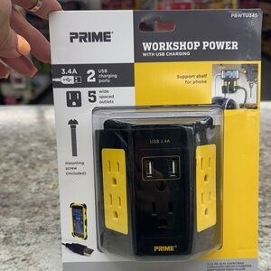 Workshop Power USB Charging Station - Black & Yellow
